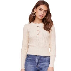 ASTR the Label cream cable knit button sweater XS XXS
